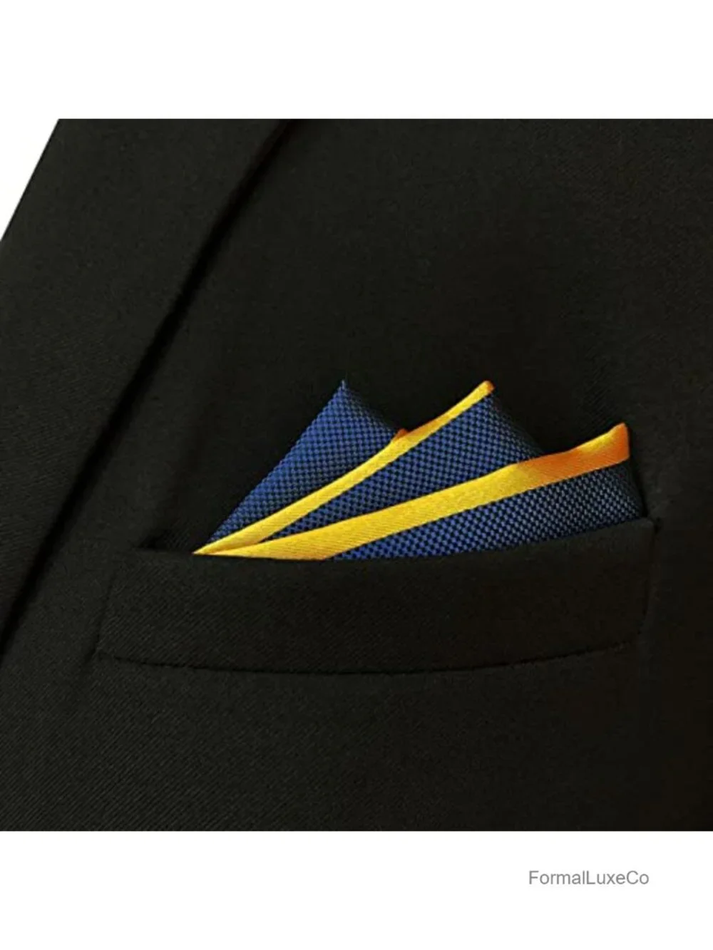 Striped Pocket Square for Men Jacquard Woven Microfiber Silk
